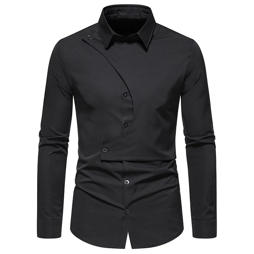 New US Size Men's Spring New oblique button irregular contrast color Henry collar high-end Business Casual Long-sleeved Shirt
New US Size Men's Spring New oblique button irregular contrast color Henry collar high-end Business Casual Long-sleeved Shirt
