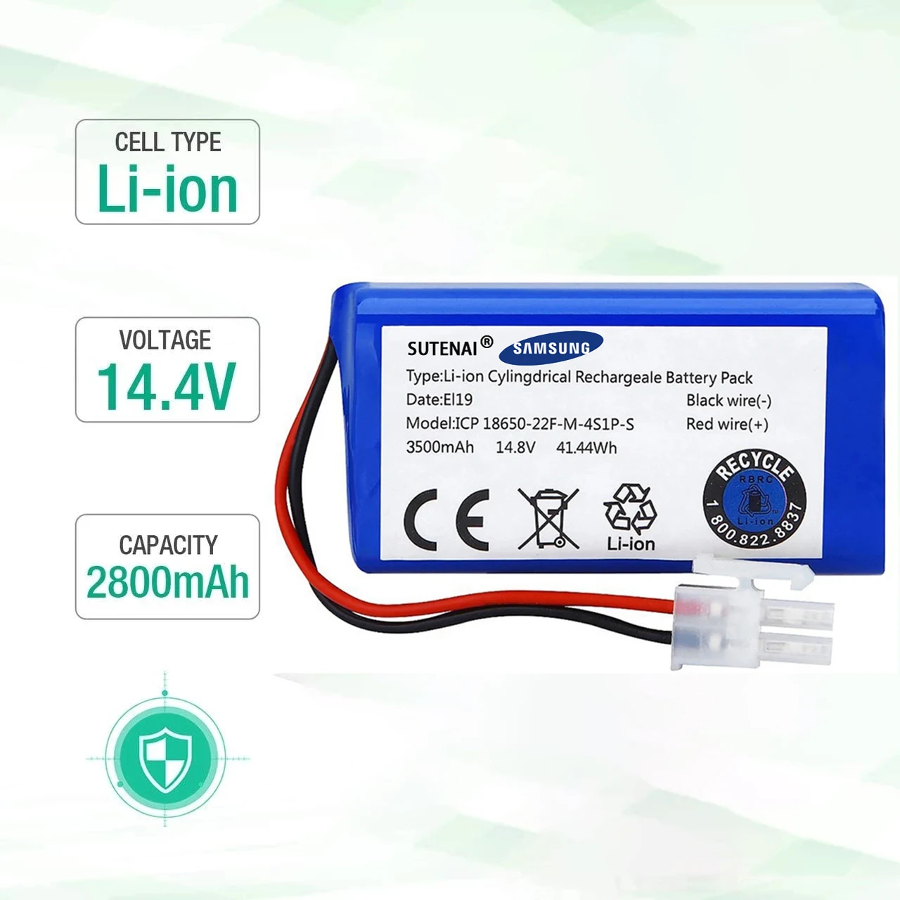 NEW 14.8V6800mAh 14.4V 3200mAh Lithium Battery For ILIFE A4 A4s V7 A6 V7s Plus Robot Vacuum Cleaner ILife 4S1P real Capacity
NEW 14.8V6800mAh 14.4V 3200mAh Lithium Battery For ILIFE A4 A4s V7 A6 V7s Plus Robot Vacuum Cleaner ILife 4S1P real Capacity