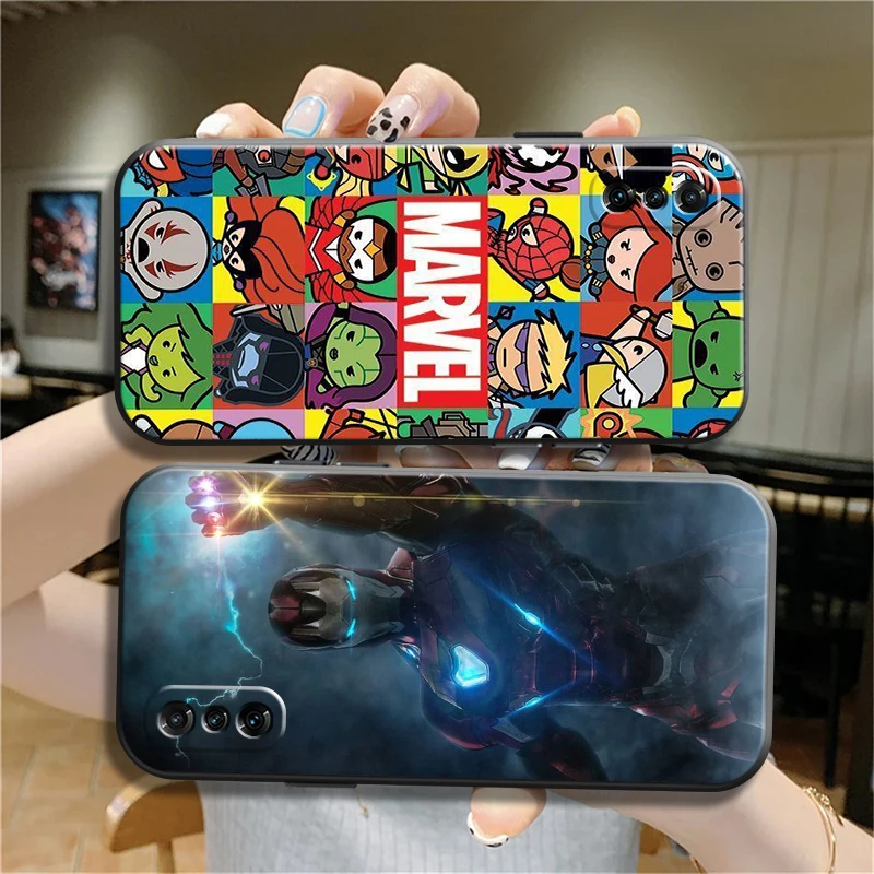 

USA Marvel Comics Phone Case For Xiaomi POCO X3 Pro M3 Pro NFC F3 GT 11 Lite Black TPU Original ShockProof Silicone Cover Back