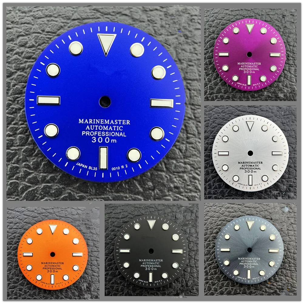

SUB/Skx007 Dials Green Luminous for Nh35/Nh36 Movement Watches Dial Nh 35 Watch Accessories Nh35 Dial Black Watch Dial S LOGO