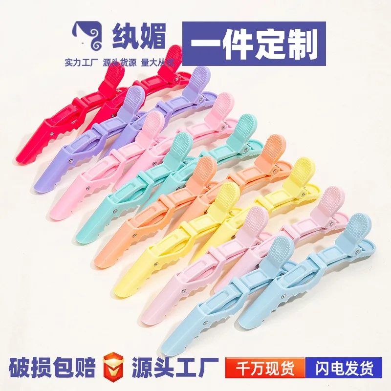 

6 Pcs Candy Colorful Hairdressing Salon Professional Crocodile Hairpins Barber Hairstyle Design Alligator Hair Clips Clamps