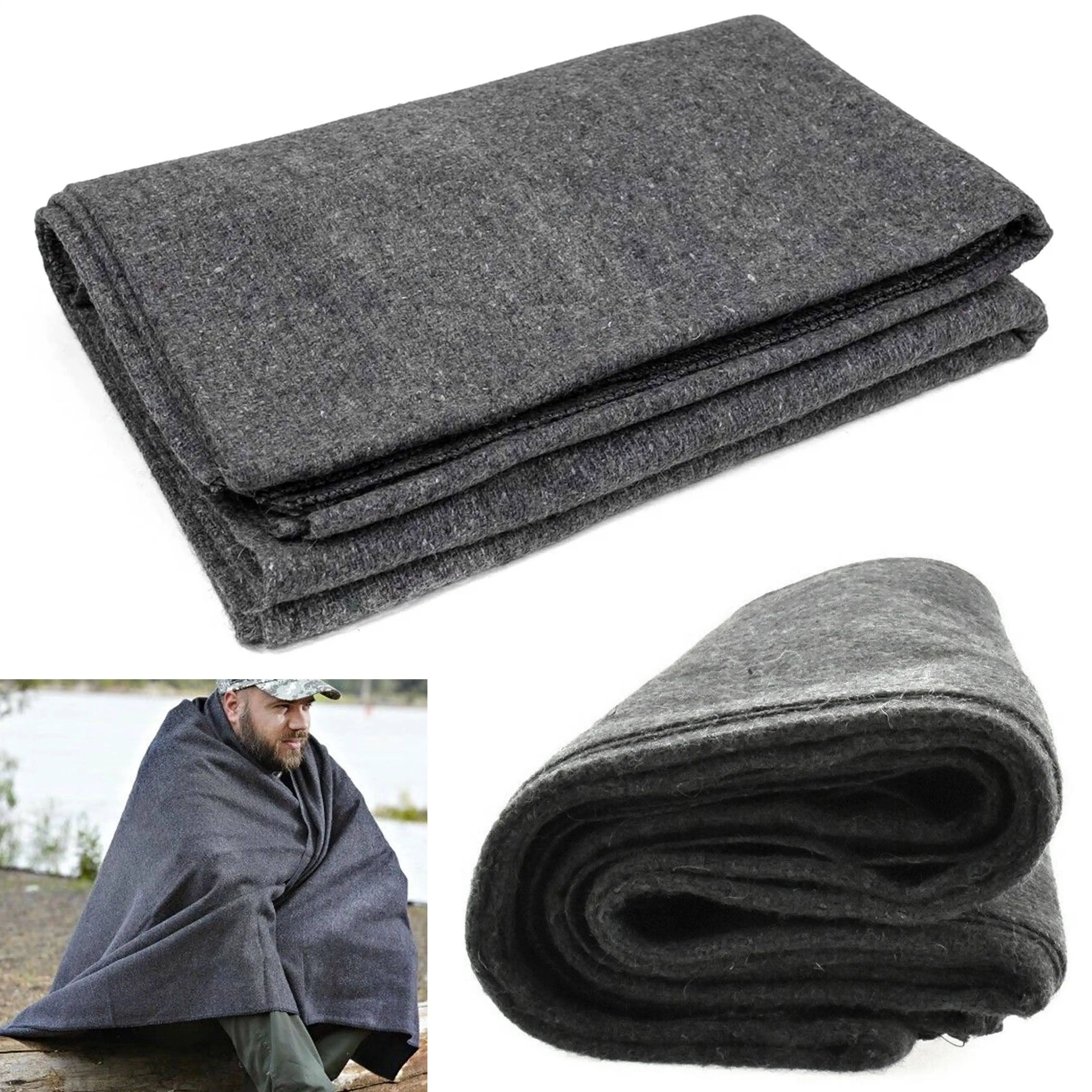 

1 теплое шерстяное зимнее тяжелое большое одеяло, военный кемпинг, выживание в экстренных ситуациях 80 дюймов