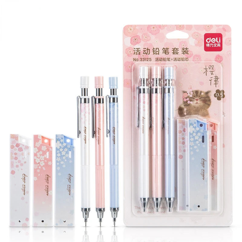 3 Packs of Cute Sakura Automatic Pencils 0.5mm Student Painting And Writing Tools School Stationery Office Press Pen
3 Packs of Cute Sakura Automatic Pencils 0.5mm Student Painting And Writing Tools School Stationery Office Press Pen