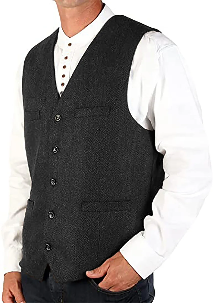 Men's Vest Steampunk Wool Herringbone Sleeveless Jacket Casual Wedding Party Single Breasted Green Tank Top Casaco Masculino
Men's Vest Steampunk Wool Herringbone Sleeveless Jacket Casual Wedding Party Single Breasted Green Tank Top Casaco Masculino