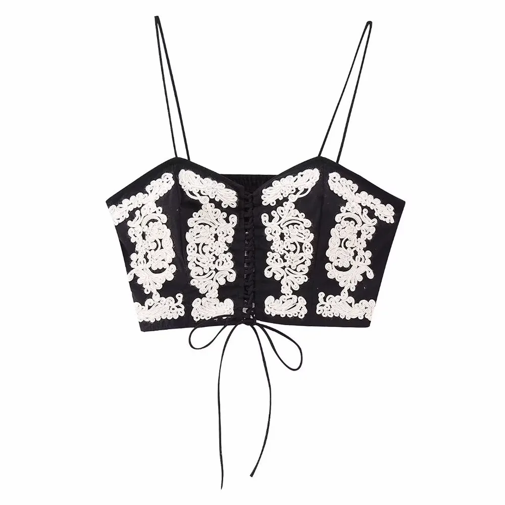 Женский короткий топ на бретельках с вышивкой, весенний уникальный эластичный Топ с открытой спиной в стиле ретро, 2023
Женский короткий топ на бретельках с вышивкой, весенний уникальный эластичный Топ с открытой спиной в стиле ретро, 2023