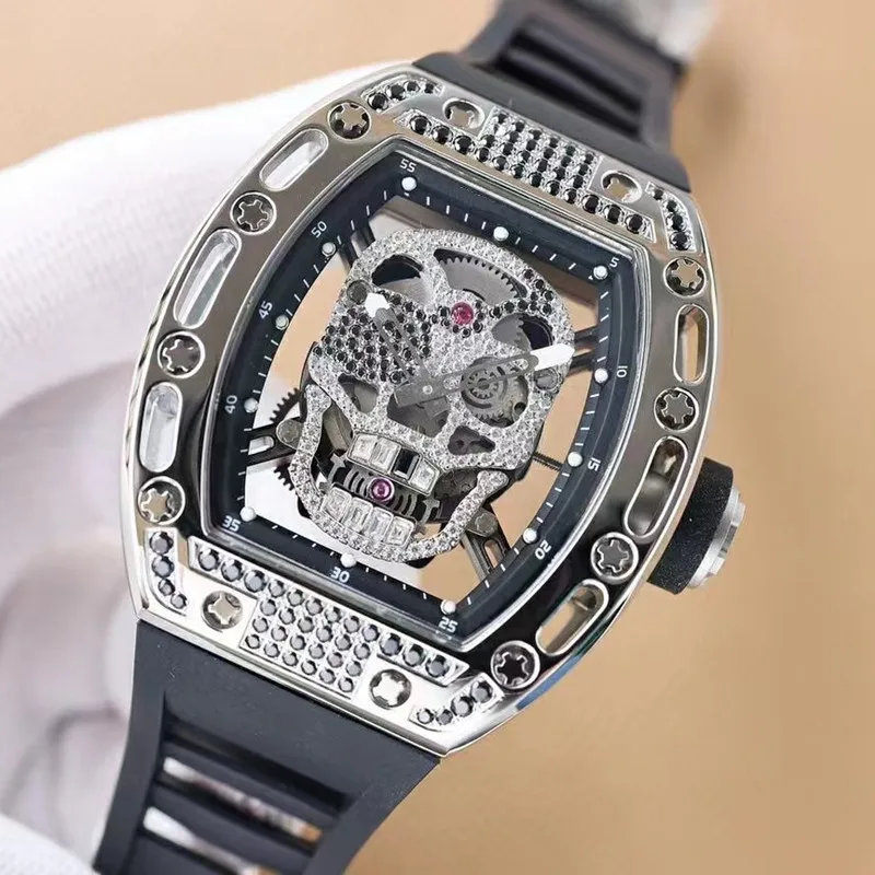 

Men's Watches 2023 Top Luxury Brand Skull Men Mechanical Wristwatches Automatic Watch For Men RM Clock Montre Homme