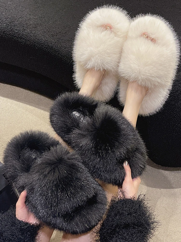Shallow Flat Shoes Female Womens Slippers Outdoor Slides Med Fur Flip Flops Flock Platform Fashion Pantofle Plush Luxury Massage
Shallow Flat Shoes Female Womens Slippers Outdoor Slides Med Fur Flip Flops Flock Platform Fashion Pantofle Plush Luxury Massage