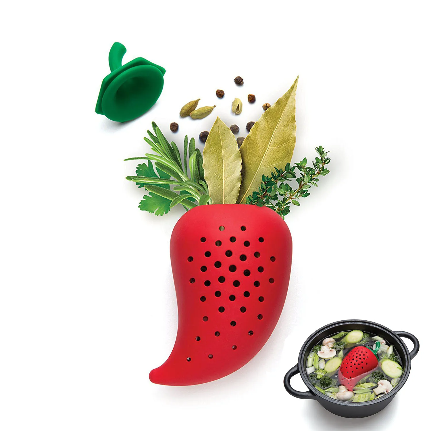 Creative Chili Shape Spice Filter Stew And Soup Silicone Seasoning Bag Kit Kitchen Practical Gadgets Free Shipping
Creative Chili Shape Spice Filter Stew And Soup Silicone Seasoning Bag Kit Kitchen Practical Gadgets Free Shipping