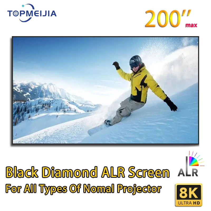 

100 Inch Black Diamond ALR Projector Screen Ambient Light Rejecting Fixed Frame 1CM Ultra Narrow Bezel CLR 4K 8K HD Projection