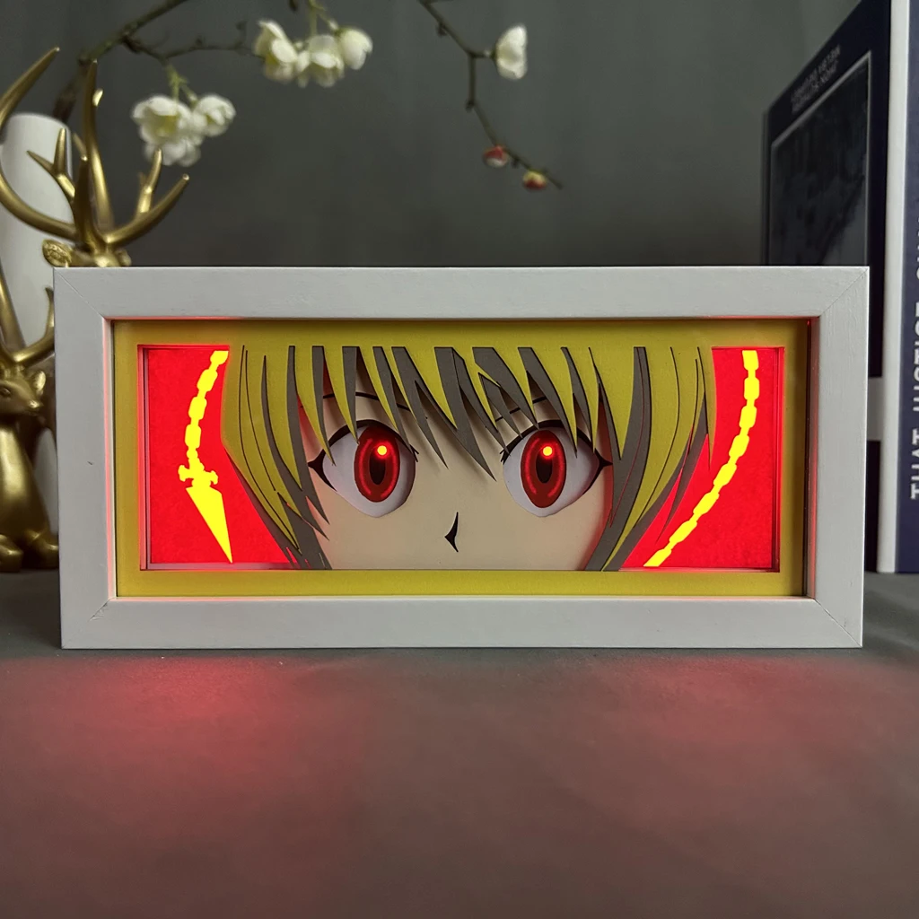 Бумажная обрезка, дневная коробка, аниме Hunter X Hunter Kurapika для украшения дома, настольная лампа, аниме лайтбокс манга HXH
Бумажная обрезка, дневная коробка, аниме Hunter X Hunter Kurapika для украшения дома, настольная лампа, аниме лайтбокс манга HXH
