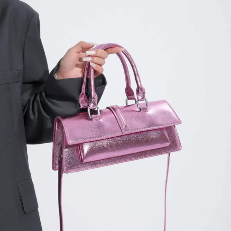 

Модные блестящие сумки через плечо для женщин 2023, брендовые сумки на плечо, дамские сумочки из искусственной кожи, элегантная женская сумка для подмышек, розовые тоуты