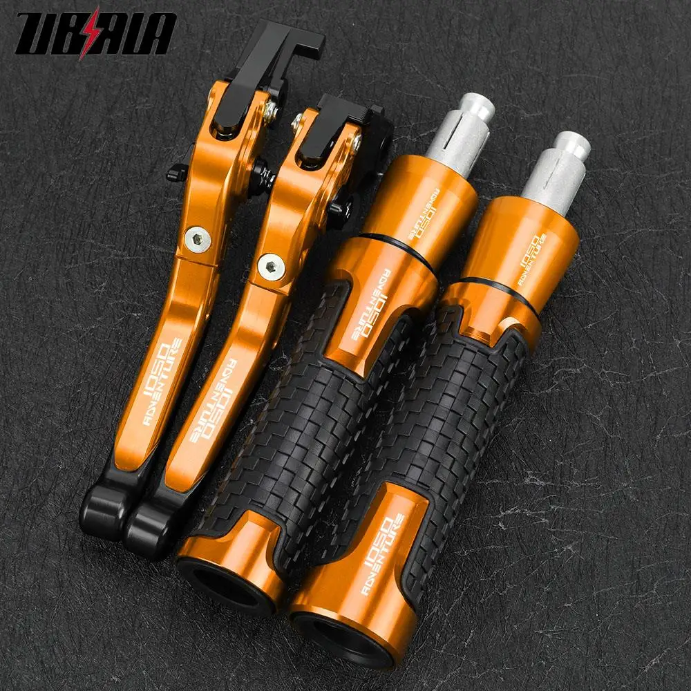 

Motorcycle FOR 1050 Adventure 2015-2016 ADV Adjustable Accessories Brake Clutch Levers Handlebar Handle Grip Aluminum ends SET