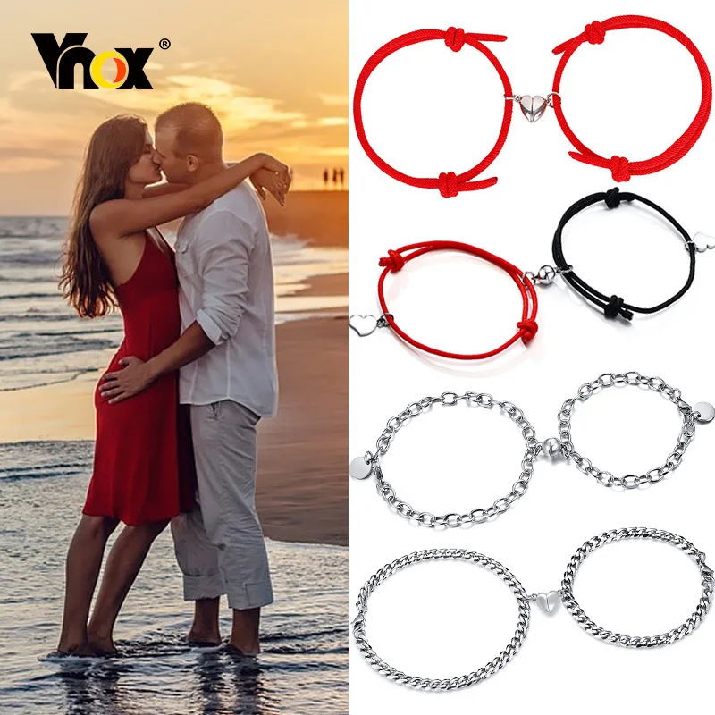 Vnox 2Pcs Attractive Heart Charm Couple Bracelets for Women Men,Stainless Steel Cuban Chain,Adjustable Valentines Day Lover Gift
Vnox 2Pcs Attractive Heart Charm Couple Bracelets for Women Men,Stainless Steel Cuban Chain,Adjustable Valentines Day Lover Gift