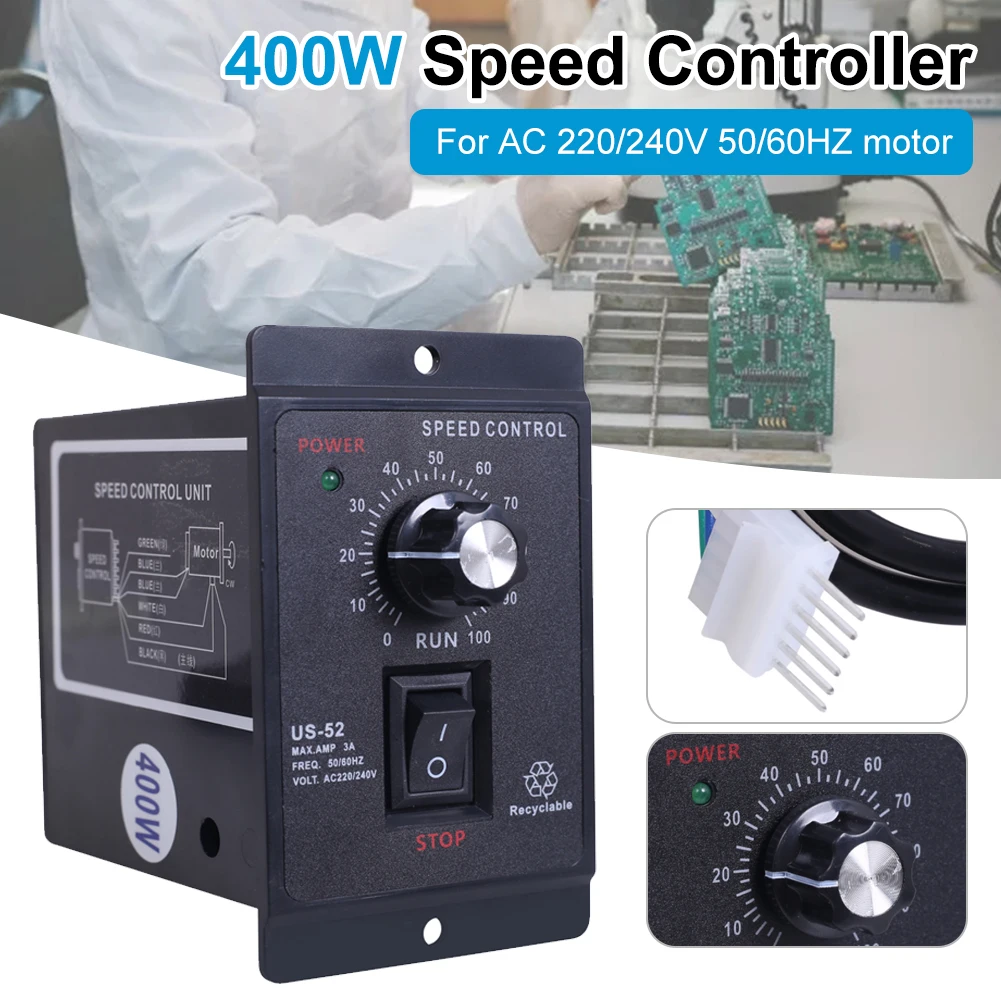 HOT 400W AC Motor Speed Controller with on/ off switch and knob design Motor Pinpoint Speed Dimmer for AC, 220V, 50HZ motor
HOT 400W AC Motor Speed Controller with on/ off switch and knob design Motor Pinpoint Speed Dimmer for AC, 220V, 50HZ motor