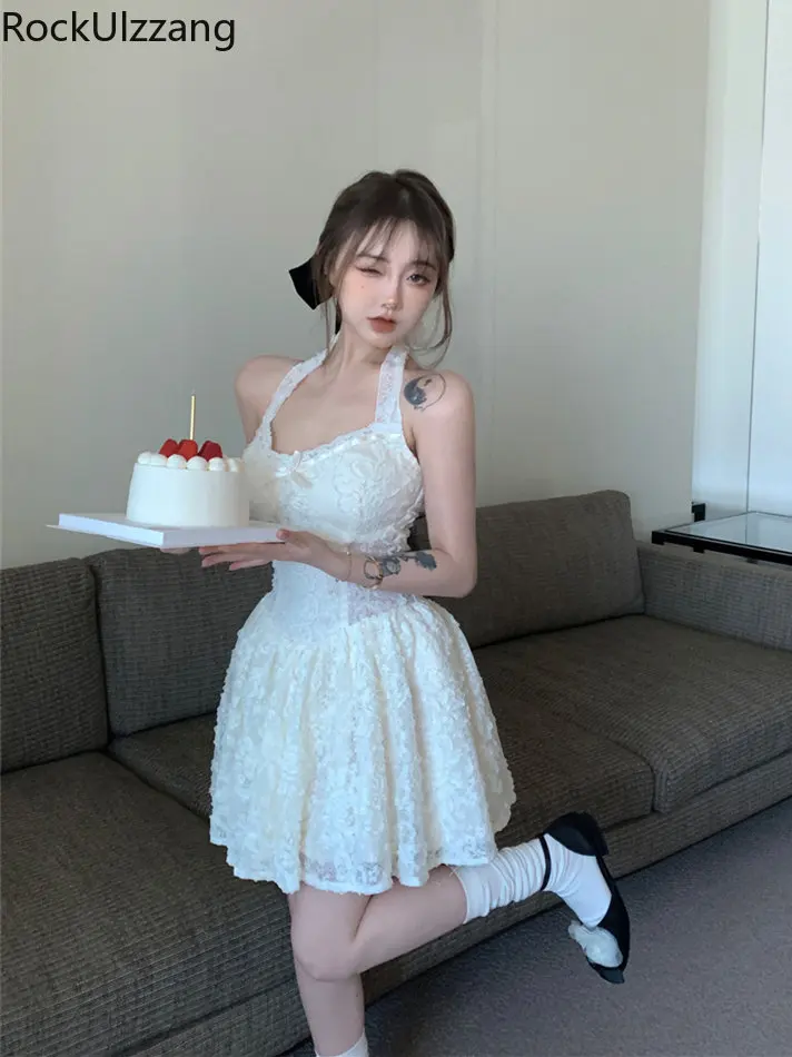 Halter Pleated Lace Mini Dress High Waist Kawaii White Dresses women y2k clothing sexy lolita summer korean fashion 2023 vestido
Halter Pleated Lace Mini Dress High Waist Kawaii White Dresses women y2k clothing sexy lolita summer korean fashion 2023 vestido