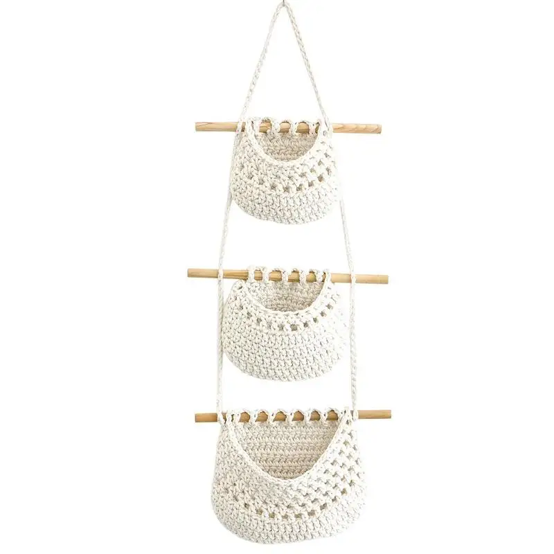 3-Tier Fruit Hanging Basket Hanging Wall Nursery Holder Boho Organizer Wall Mounted Over The Door Storage Basket Closet Decor
3-Tier Fruit Hanging Basket Hanging Wall Nursery Holder Boho Organizer Wall Mounted Over The Door Storage Basket Closet Decor