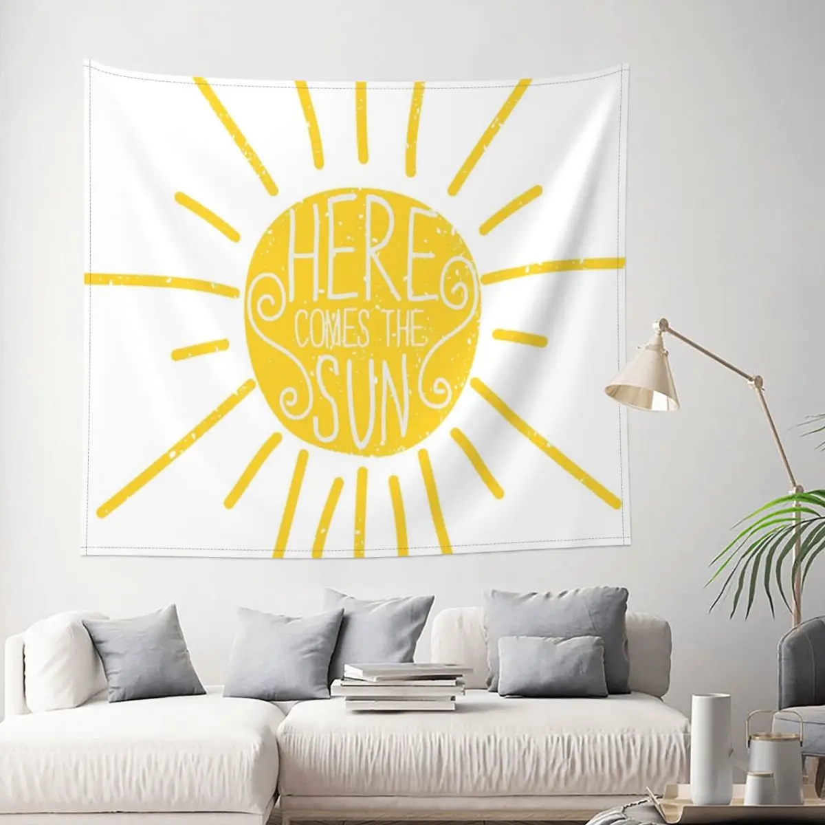 

Tapestry Here Comes The Sun Moon Art Vintage Decor Wall Room Home Decoration Hanging Living room Kawaii Aesthetic Fashion