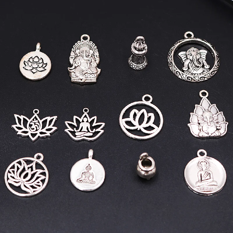 Vintage Silver Plated Buddhist Lotus Bodhisattva Pagoda Ganesha Pendant DIY Charm Bracelet Necklace Jewelry Crafts Making P2706
Vintage Silver Plated Buddhist Lotus Bodhisattva Pagoda Ganesha Pendant DIY Charm Bracelet Necklace Jewelry Crafts Making P2706