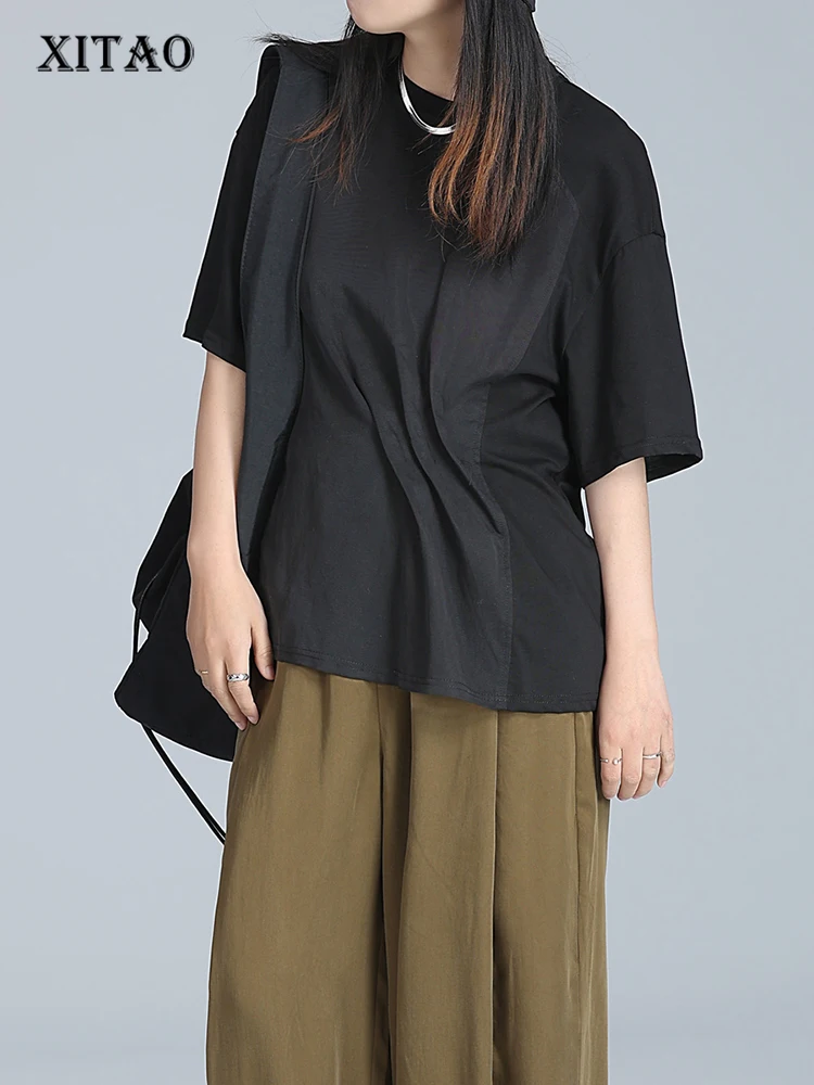 XITAO сплит-футболка, Модный женский пуловер, плиссированная богиня, веер, половина рукава, 2023, летняя, свободная, Элегантная футболка, WLD13660
XITAO сплит-футболка, Модный женский пуловер, плиссированная богиня, веер, половина рукава, 2023, летняя, свободная, Элегантная футболка, WLD13660