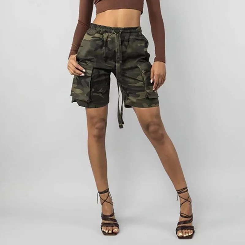 Camouflage Storm Elasticated Waistband Lace-up Slacks, High Waist, Loose Cargo Wear Five-point Casual Shorts
Camouflage Storm Elasticated Waistband Lace-up Slacks, High Waist, Loose Cargo Wear Five-point Casual Shorts
