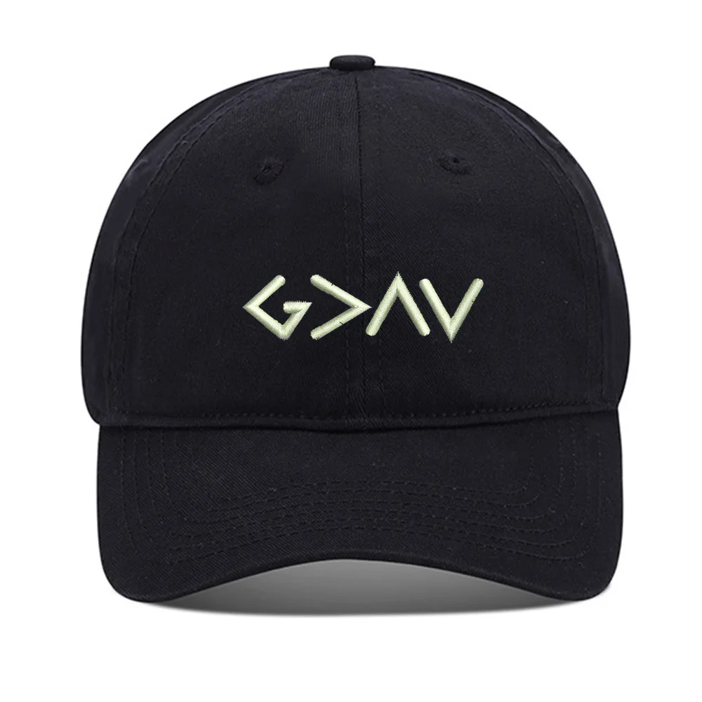 

Lyprerazy Baseball Caps God is Greater Unisex Embroidery Baseball Cap Washed Cotton Embroidered Adjustable Cap
