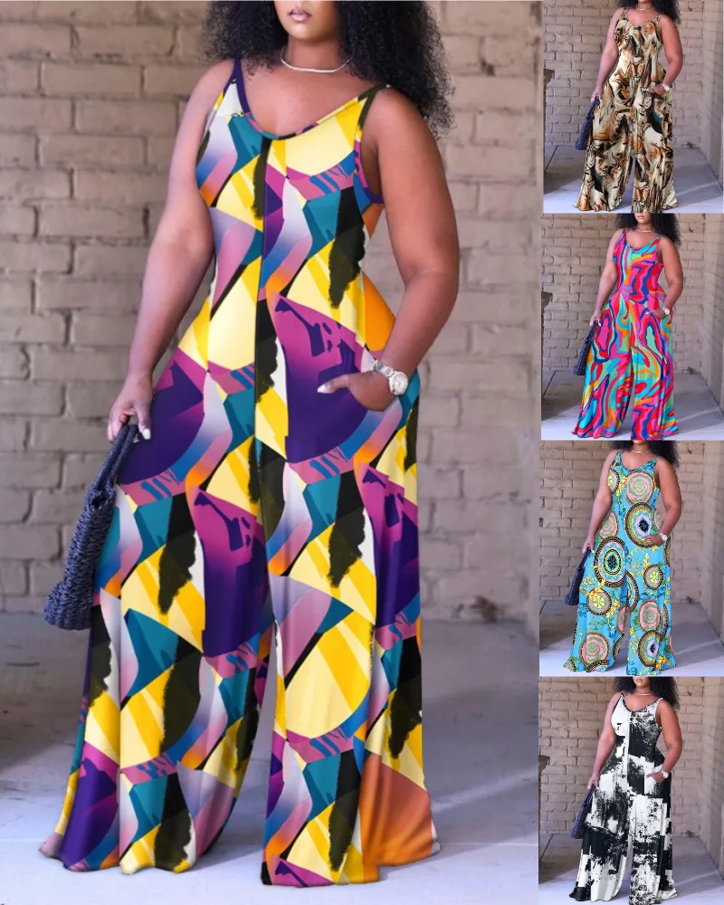 Women Wide Leg Pants Jumpsuits Spring Summer 2023 High Waist Sleeveless Printed Fashion Casual Overall Pants Jumpsuit
Women Wide Leg Pants Jumpsuits Spring Summer 2023 High Waist Sleeveless Printed Fashion Casual Overall Pants Jumpsuit