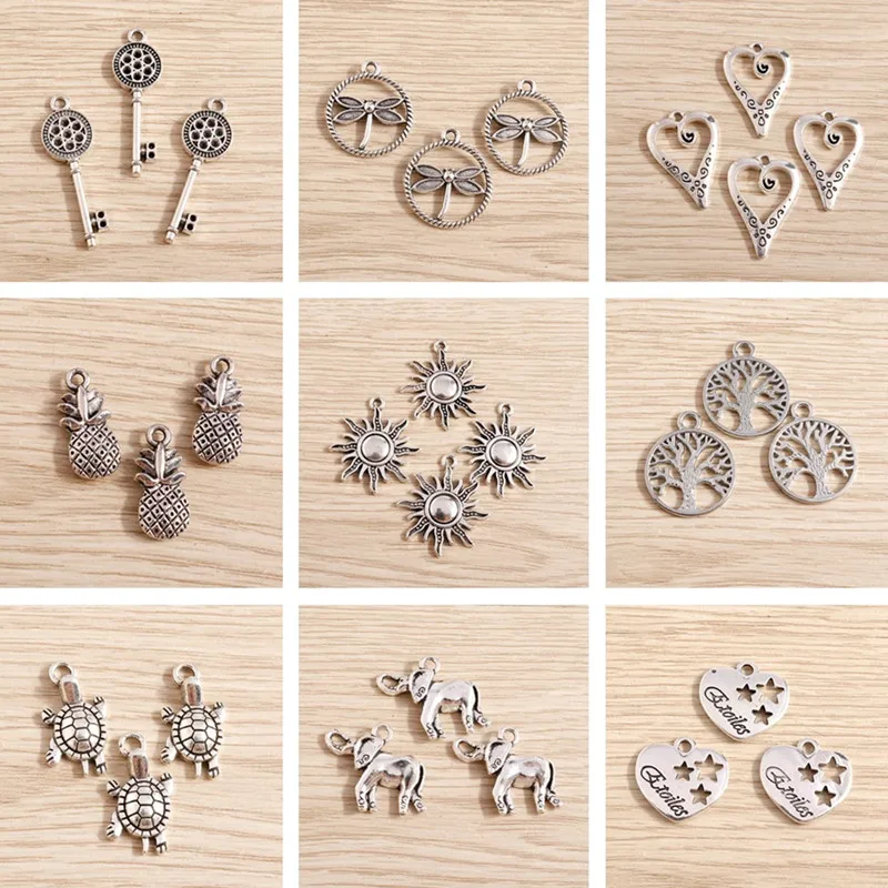 15pcs Retro Silver Color Alloy Love Heart Key Animal Charms Pendants for Jewelry Making DIY Earrings Neckalces Bracelets Gifts
15pcs Retro Silver Color Alloy Love Heart Key Animal Charms Pendants for Jewelry Making DIY Earrings Neckalces Bracelets Gifts