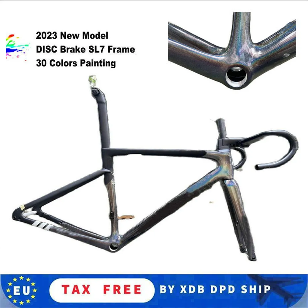 

T1000 Chameleon Disc Brake Sl7 Frames Road Carbon Bicycle Frameset With Handlebar DPD UPS