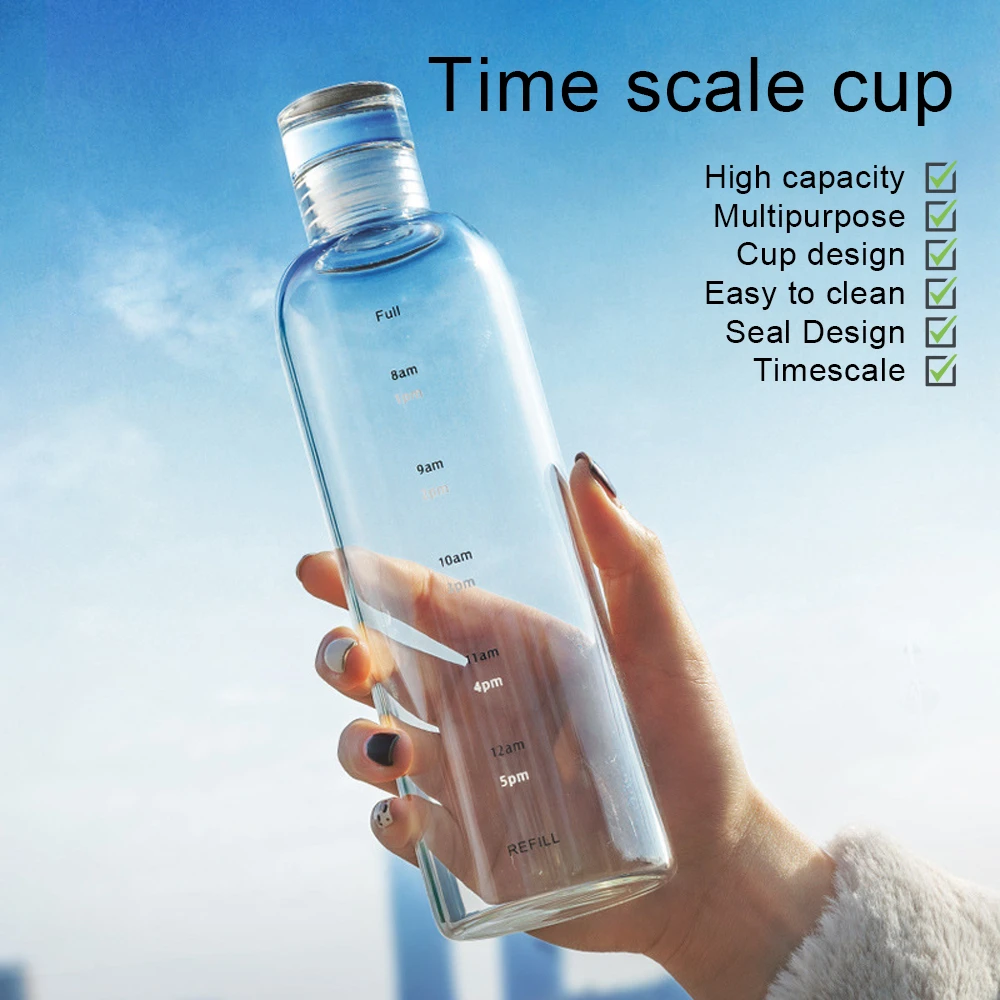 Water Bottle Time Scale Glass Cup Drink Milk Juice Teacup with Lid Anti-scald Sleeve for Sports Outdoors Travel Drinkware
Water Bottle Time Scale Glass Cup Drink Milk Juice Teacup with Lid Anti-scald Sleeve for Sports Outdoors Travel Drinkware