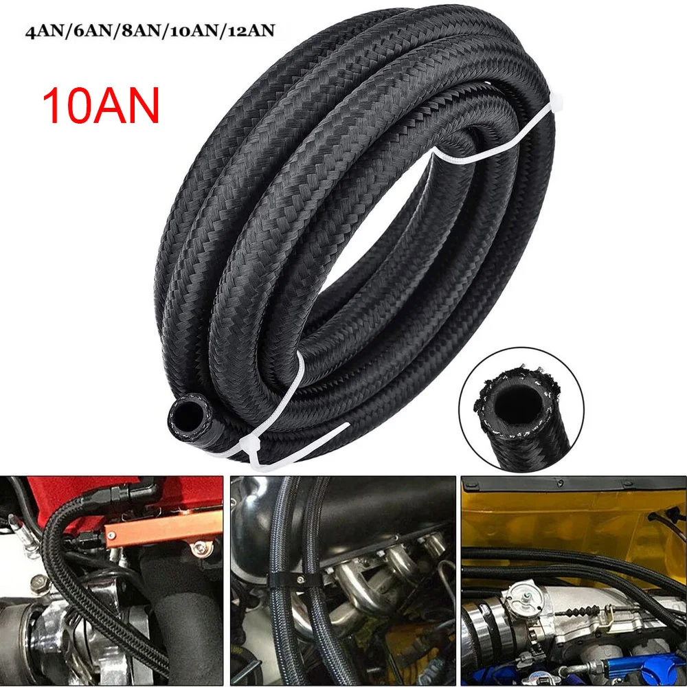 Black Fuel Hose Oil Gas Line AN4-AN6-AN8-AN10-AN12 Nylon/Stainless Steel Braided
Black Fuel Hose Oil Gas Line AN4-AN6-AN8-AN10-AN12 Nylon/Stainless Steel Braided