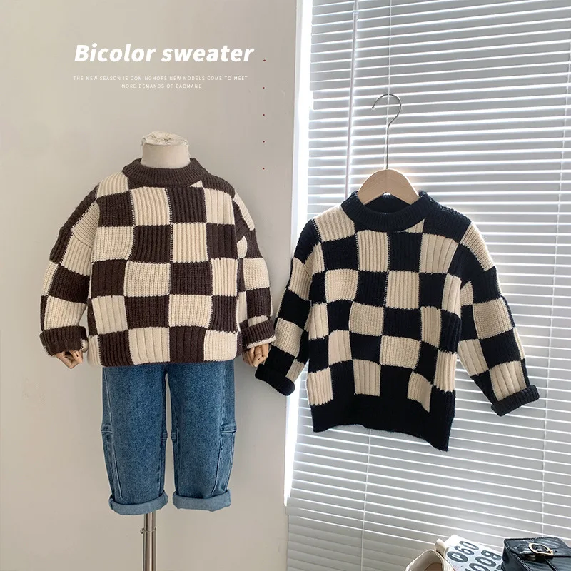 Children Clothes Spring Autumn 2022 New Korea Patchwork Sweater Boys Girls Knitwear Casual Fashion Plaid Winter Knit Sweater
Children Clothes Spring Autumn 2022 New Korea Patchwork Sweater Boys Girls Knitwear Casual Fashion Plaid Winter Knit Sweater