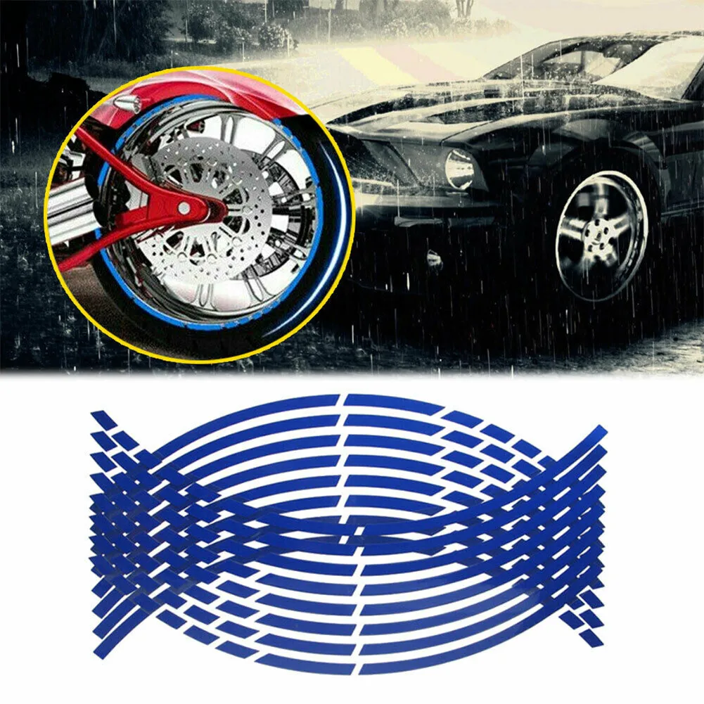 Edge Strip Wheel Rim Sticker Reflective Tire Universal Wheel 16/17/18“ 16pcs/set About 8mm Blue Car High Quality
Edge Strip Wheel Rim Sticker Reflective Tire Universal Wheel 16/17/18“ 16pcs/set About 8mm Blue Car High Quality