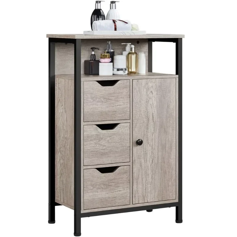 SMILE MART Wooden Floor Storage Cabinet with Shelves 3 Drawers for Living Room Entryway Kitchen, Gray
SMILE MART Wooden Floor Storage Cabinet with Shelves 3 Drawers for Living Room Entryway Kitchen, Gray