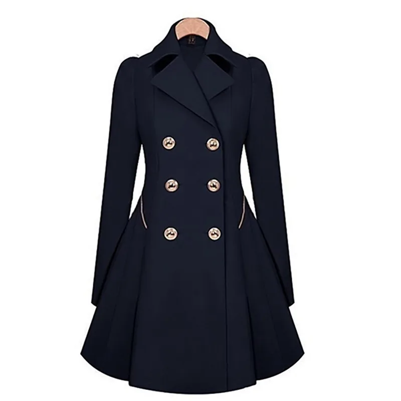 Autumn New Women's Windbreaker Fashion Slim Solid Color Double-breasted Lapel Mid-length Windbreaker Women's Outerwear Jacket
Autumn New Women's Windbreaker Fashion Slim Solid Color Double-breasted Lapel Mid-length Windbreaker Women's Outerwear Jacket