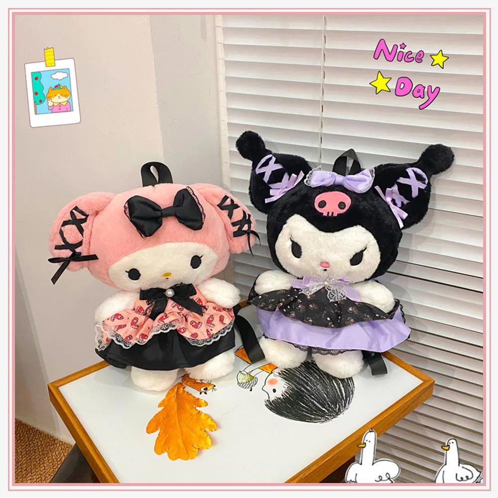 Cute My Melody Kuromi Lace Plush Cartoon Backpack Lolita Cosmetics Kawaii Doll Toy Storage Bag Student Single-Shoulder Bag
Cute My Melody Kuromi Lace Plush Cartoon Backpack Lolita Cosmetics Kawaii Doll Toy Storage Bag Student Single-Shoulder Bag