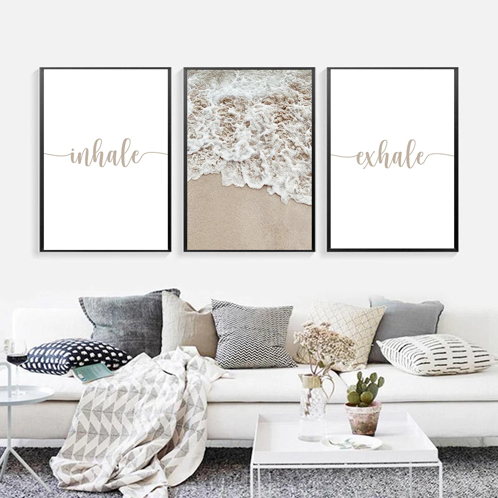 Gifts Beach Waves Poster Inhale Exhale Yoga Canvas Painting Quote Art Print Minimalist Wall Picture For Living Room Home Decor
Gifts Beach Waves Poster Inhale Exhale Yoga Canvas Painting Quote Art Print Minimalist Wall Picture For Living Room Home Decor