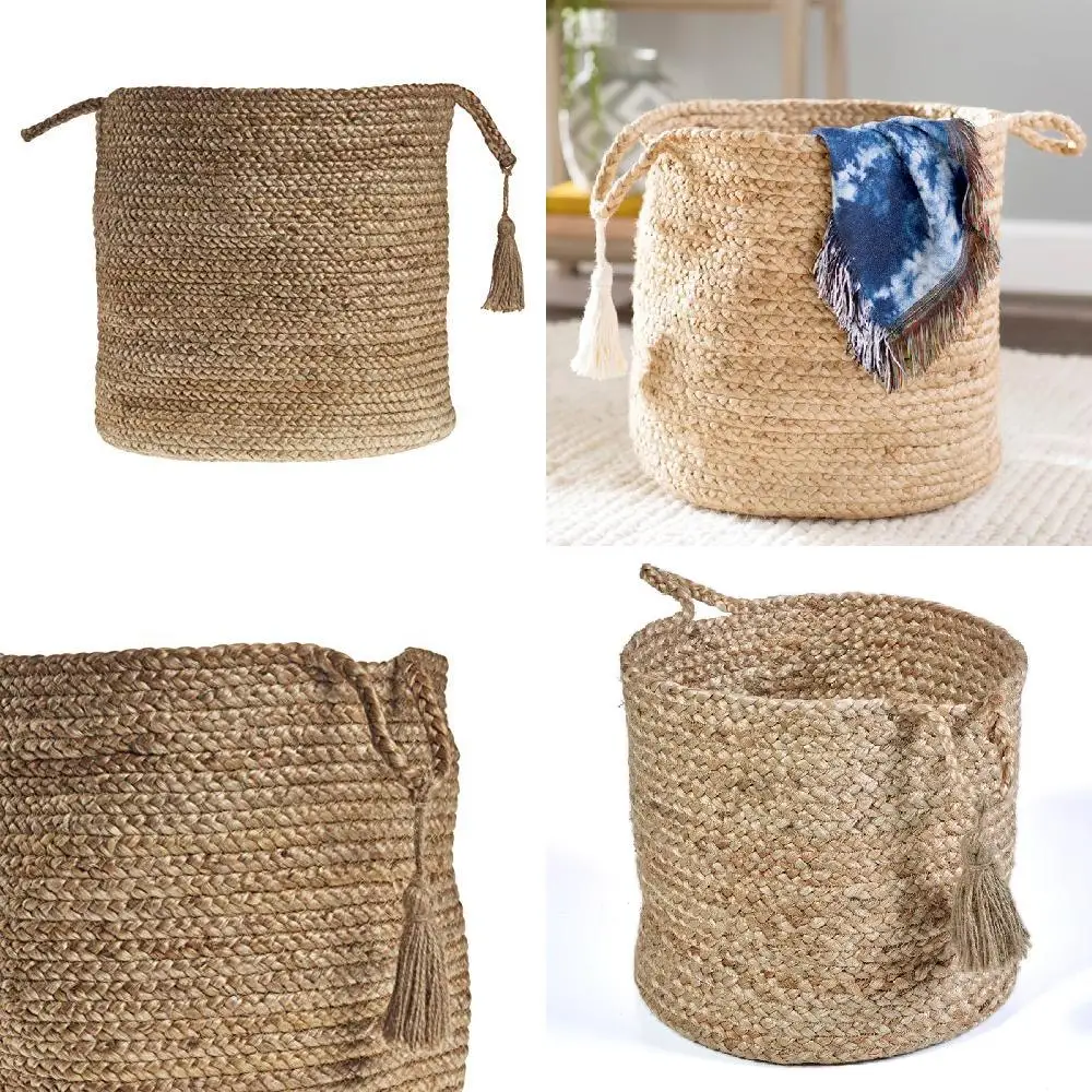 esier Home Organization Luxurious Eco-Friendly Montego 17" x 17" x 17" Solid Decorative Storage Basket - Natural Jute Material w
esier Home Organization Luxurious Eco-Friendly Montego 17" x 17" x 17" Solid Decorative Storage Basket - Natural Jute Material w