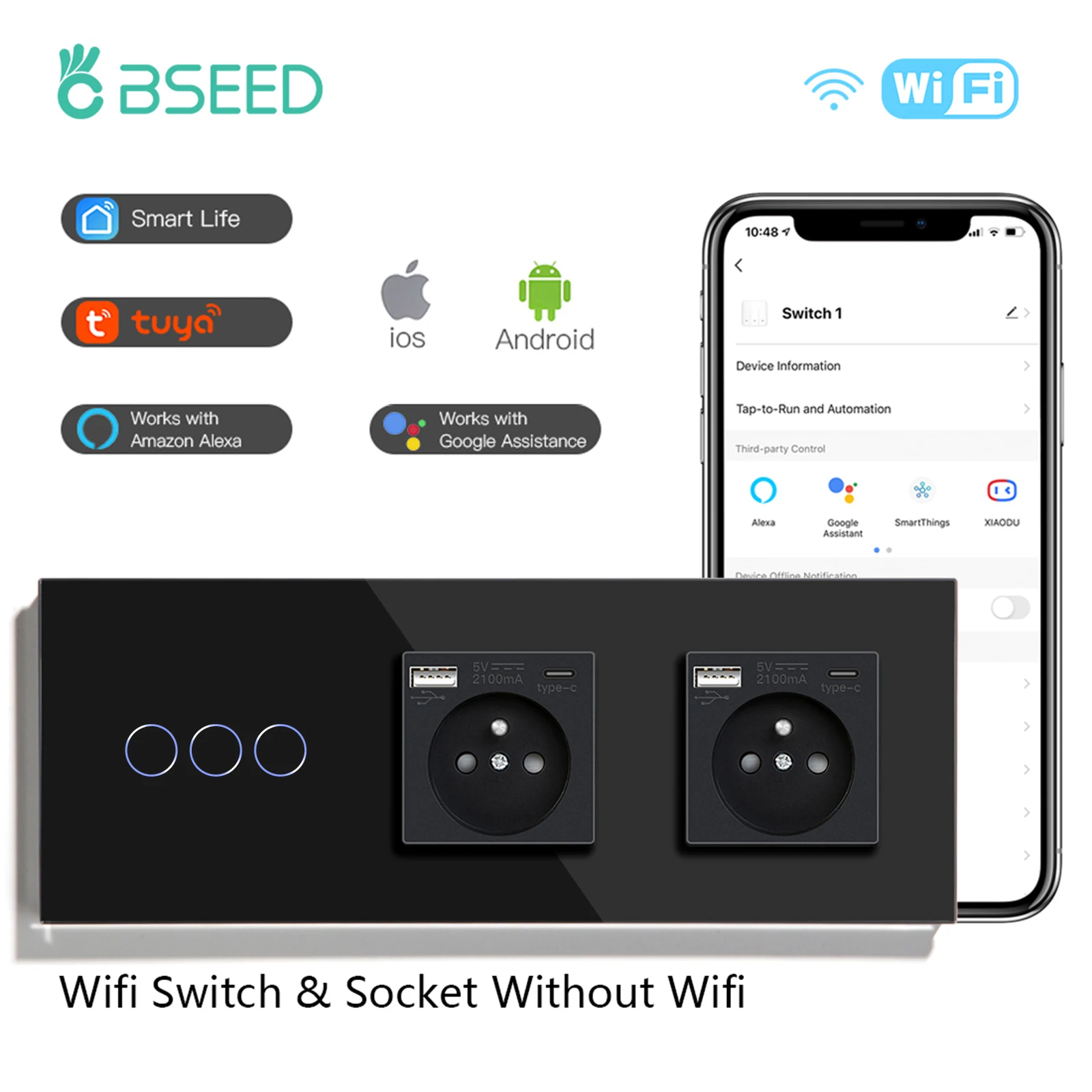Смарт-выключатель BSEED сенсорный стеклянный 1/2/3 клавиши
Смарт-выключатель BSEED сенсорный стеклянный 1/2/3 клавиши