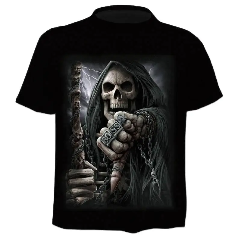

2022 Summer New 3d Skull T-shirt Men And Women Hip Hop Funny Casual T-shirt Short Sleeve O-neck Top Fashion Harajukut-shirt