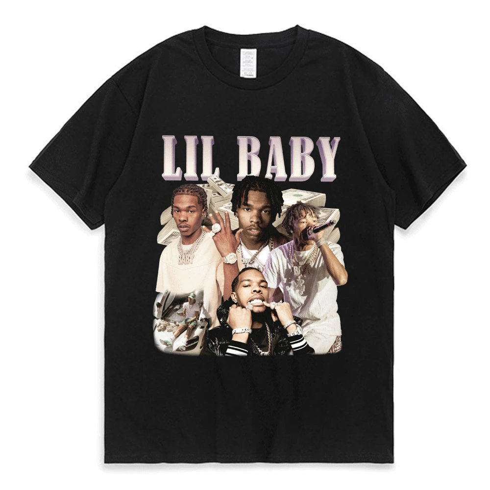 Hip Hop Rapper Lil Baby T Shirt 90s Vintage Graphic Tee Shirt Oversized Short Sleeve T-shirts Men Women Streetwear Harajuku Tees
Hip Hop Rapper Lil Baby T Shirt 90s Vintage Graphic Tee Shirt Oversized Short Sleeve T-shirts Men Women Streetwear Harajuku Tees