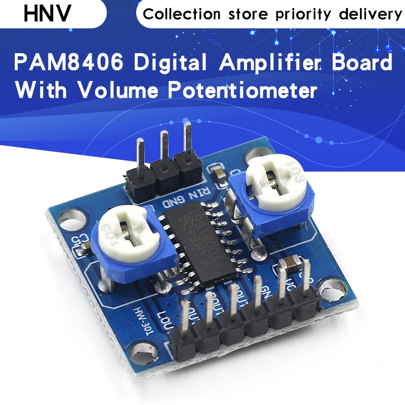 10 шт., плата цифрового усилителя PAM8406 с потенциометром громкости 5Wx2 Stereo 
10 шт., плата цифрового усилителя PAM8406 с потенциометром громкости 5Wx2 Stereo
