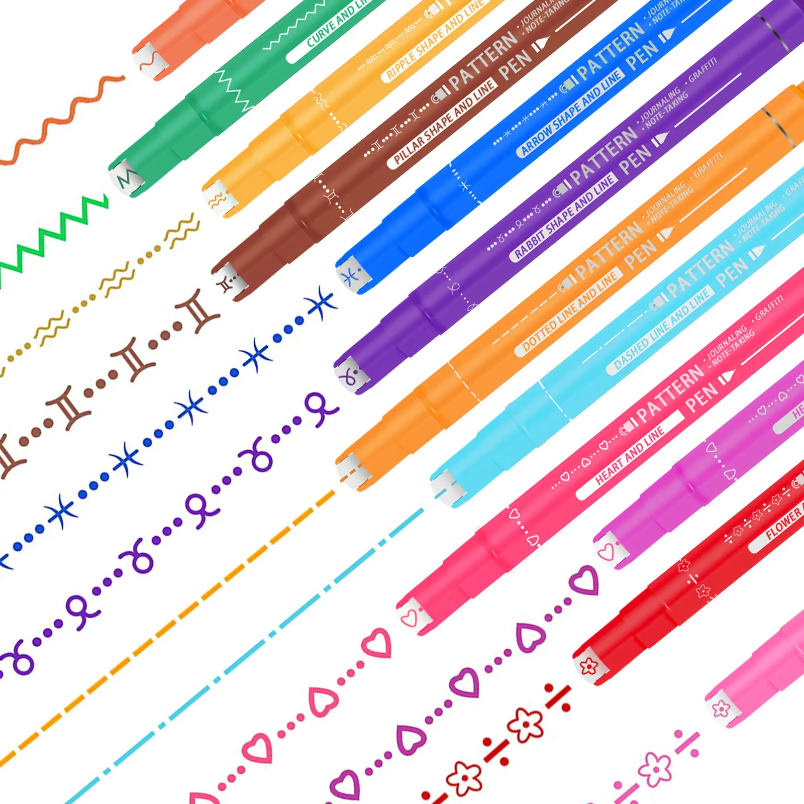 12 Pcs Curve Highlighter Pen Set with 10 Different Curve Shapes Dual Tip Roller Highlighter Pen Fast Drying Highlighter Markers
12 Pcs Curve Highlighter Pen Set with 10 Different Curve Shapes Dual Tip Roller Highlighter Pen Fast Drying Highlighter Markers