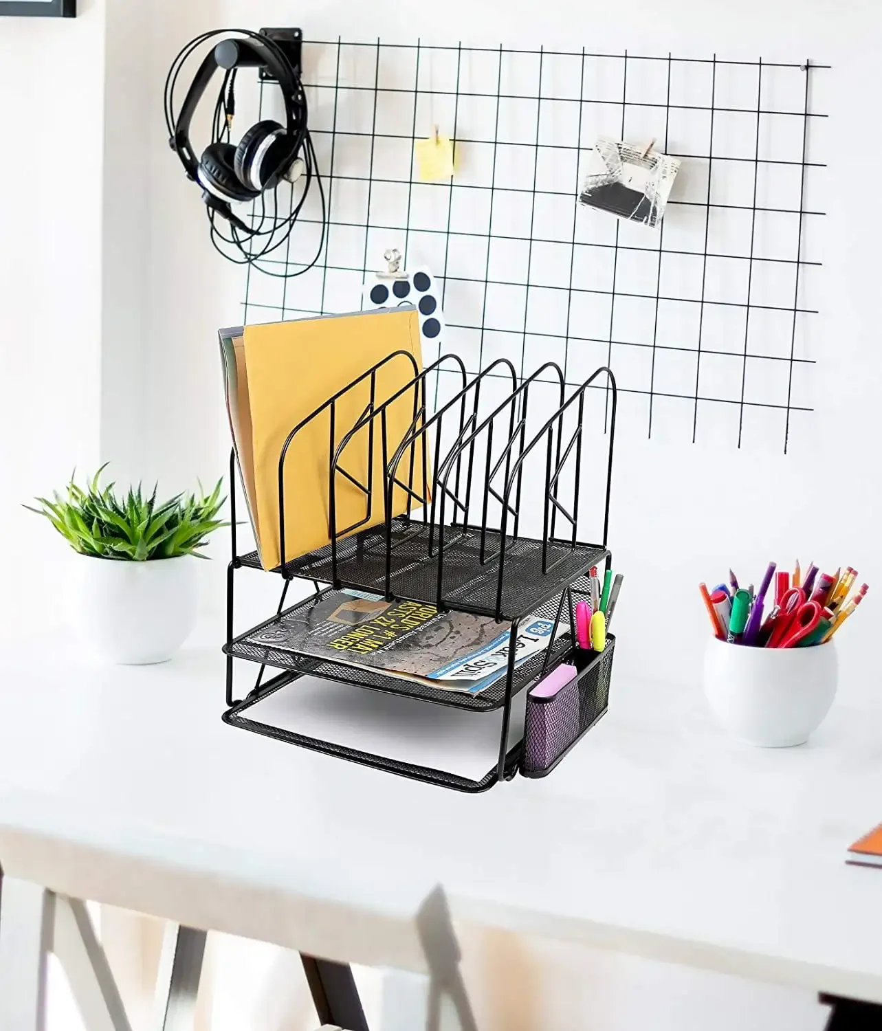 2 Tier Desk File Organizer Shelves with 5 File Sorter Sections, Black Home Organization and Storage Office Desk Accessories Fas
2 Tier Desk File Organizer Shelves with 5 File Sorter Sections, Black Home Organization and Storage Office Desk Accessories Fas