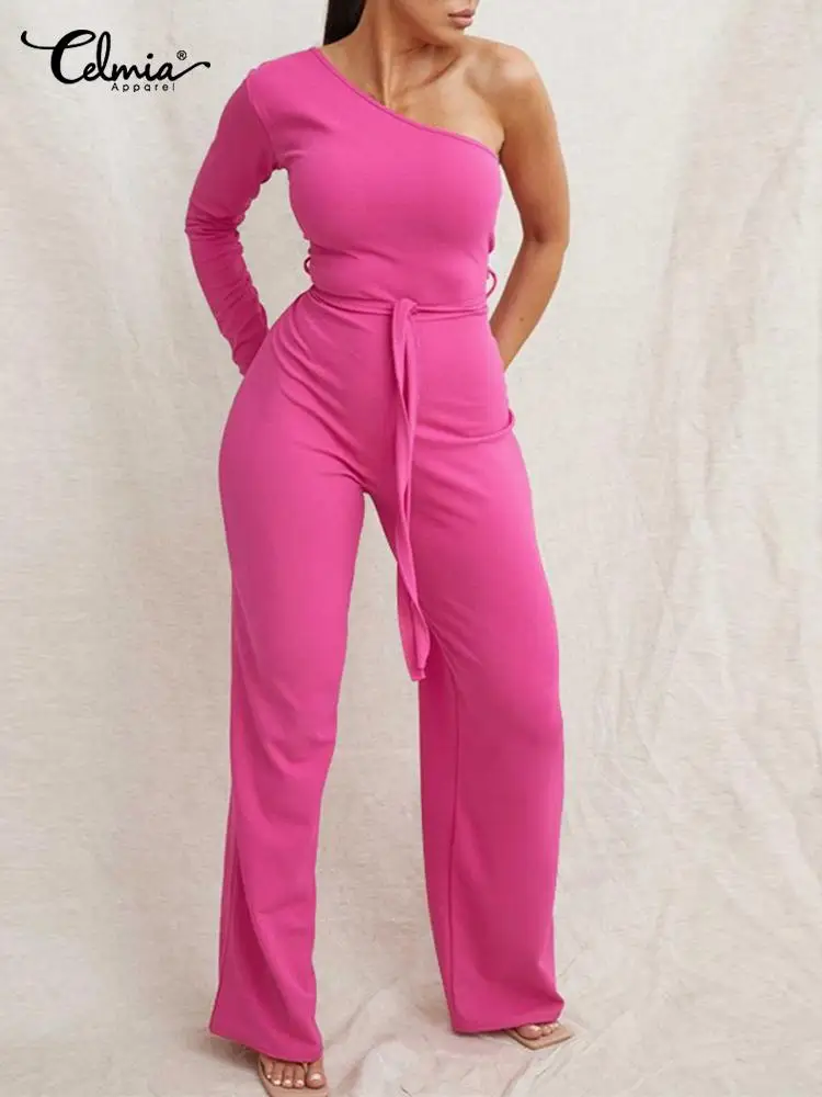 Celmia Women Solid Wide Leg Overalls Elegant Bandage Dungarees Sexy One Shoulder Holiday Jumpsuits 2022 Fashion Long Rompers
Celmia Women Solid Wide Leg Overalls Elegant Bandage Dungarees Sexy One Shoulder Holiday Jumpsuits 2022 Fashion Long Rompers
