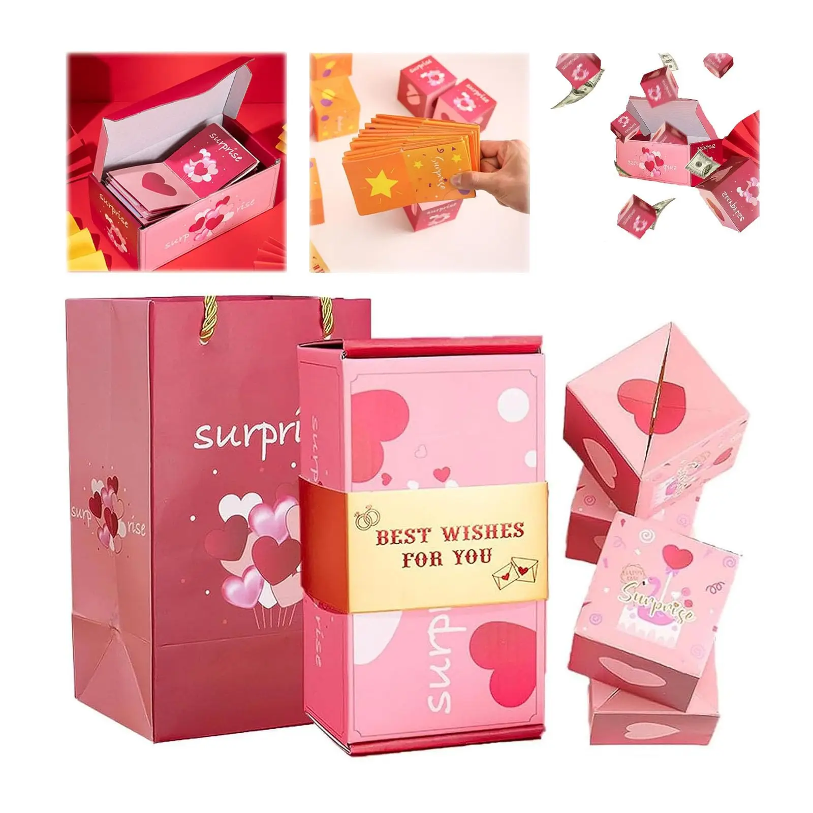 Christmas Gift Box DIY Folding Paper Box Money Pop Up Birthday Surprise Bounce Box Explosions Red Envelope Creative Gift Box
Christmas Gift Box DIY Folding Paper Box Money Pop Up Birthday Surprise Bounce Box Explosions Red Envelope Creative Gift Box