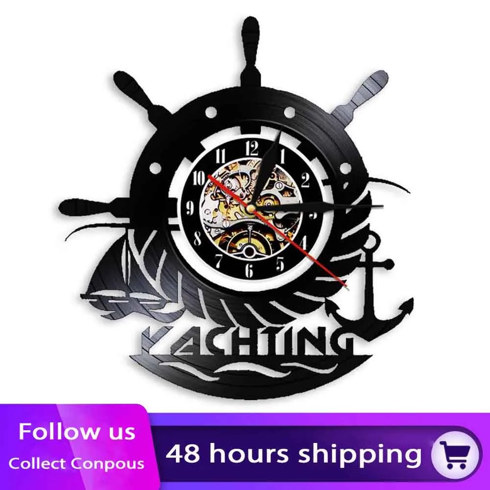Nautical Vintage Wall Clock Anchor Clock Yachting Sea Sailing Boat Anchor Telescope Vinyl Record Wall Clock Sailors Art Gift 
Nautical Vintage Wall Clock Anchor Clock Yachting Sea Sailing Boat Anchor Telescope Vinyl Record Wall Clock Sailors Art Gift