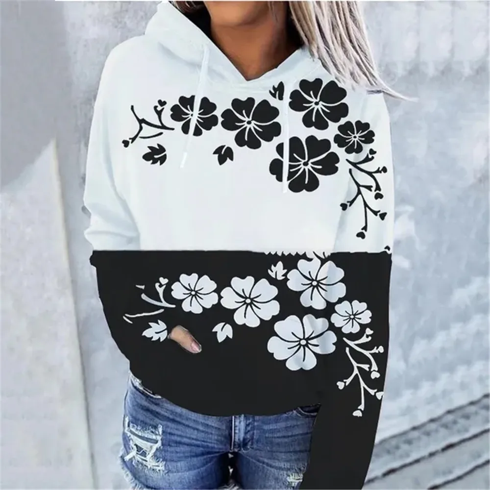 Женская толстовка с длинным рукавом и цветочным принтом
Женская толстовка с длинным рукавом и цветочным принтом