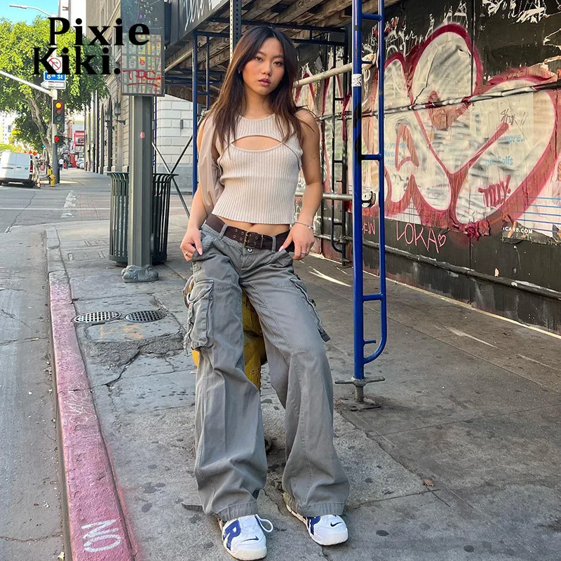 PixieKiki Streetwear Cargo Pants Women Low Rise Baggy Jeans Y2k Downtown Girl Aesthetic Grey Denim Trousers P67-DI60
PixieKiki Streetwear Cargo Pants Women Low Rise Baggy Jeans Y2k Downtown Girl Aesthetic Grey Denim Trousers P67-DI60
