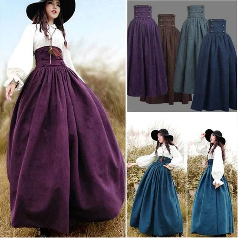 Woman's Medieval Elegant Skirt Solid Hight Waist Middle Ages Renaissance Costumes Vintage Swing Pleated Skirts
Woman's Medieval Elegant Skirt Solid Hight Waist Middle Ages Renaissance Costumes Vintage Swing Pleated Skirts
