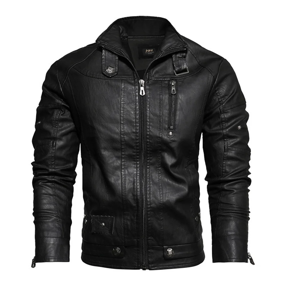 Men's PU Leather Jacket Retro Slim Male Jacket Autumn Winter High Quality Solid Color Stand Collar Leather Jacket Men
Men's PU Leather Jacket Retro Slim Male Jacket Autumn Winter High Quality Solid Color Stand Collar Leather Jacket Men